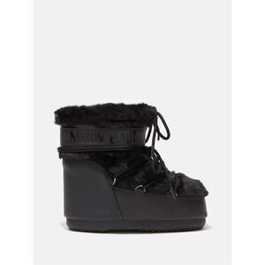 MOON BOOT ICON LOW BLACK FAUX-FUR BOOTS IN BLACK SIZE EU 39/41 $320